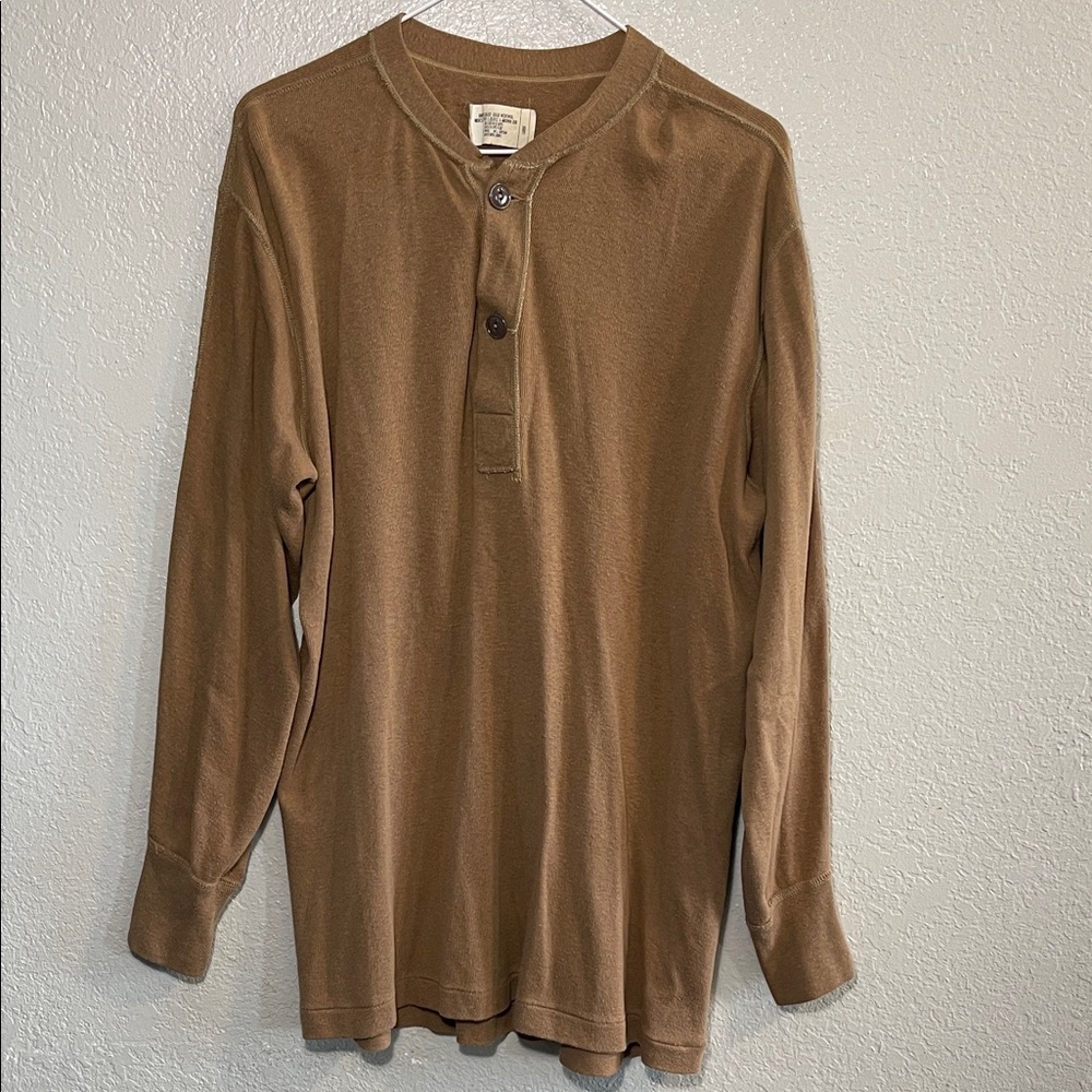 Vintage 1990’s Military Issue 2-Button Henley Thermal Shirt